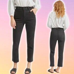 EVERLANE The Slim Leg Crop Pant in Washed Black Size 2